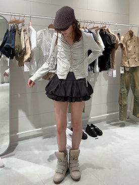 「RAY CASSIN（レイカズン）のアイテム（帽子）」を使った、莉央さん（レディース・159cm）の秋コーディネート