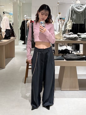 「mline（エムライン）のアイテム」を使った、莉央さん（レディース・159cm）の春コーディネート