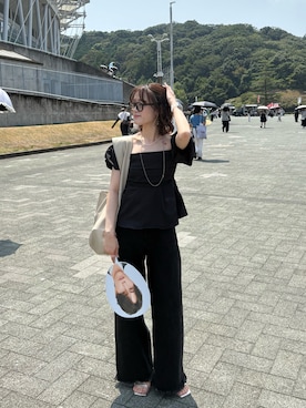 「骨格ナチュラル」｜莉央さん（レディース・159cm）の夏コーディネート