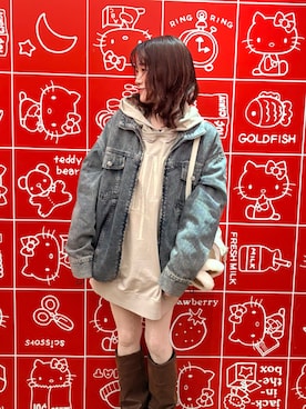 「mline（エムライン）のアイテム」を使った、莉央さん（レディース・159cm）の冬コーディネート