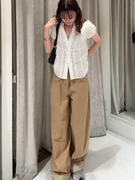 「mline（エムライン）のアイテム」を使った、莉央さん（レディース・159cm）の夏コーディネート