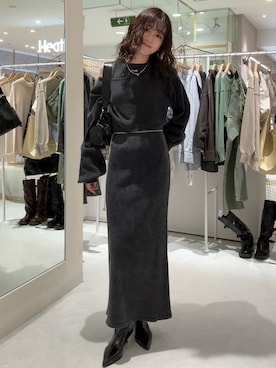 「mline（エムライン）のアイテム」を使った、莉央さん（レディース・159cm）の春コーディネート