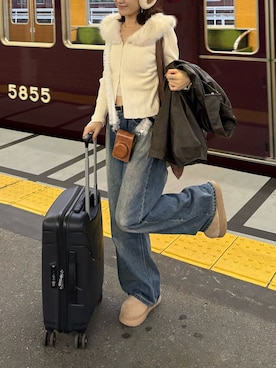 「mline（エムライン）のアイテム」を使った、莉央さん（レディース・159cm）の冬コーディネート