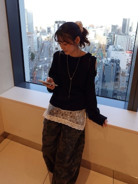 「mline（エムライン）のアイテム」を使った、莉央さん（レディース・159cm）の冬コーディネート