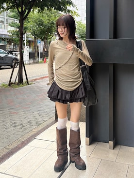 莉央さん（レディース・159cm）の秋コーディネート