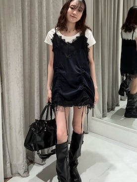 「mline（エムライン）のアイテム」を使った、莉央さん（レディース・159cm）の春コーディネート