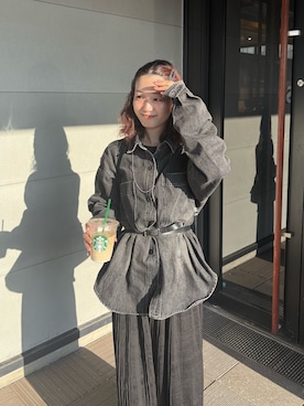 「mline（エムライン）のアイテム」を使った、莉央さん（レディース・159cm）の冬コーディネート