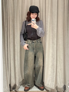 「mline（エムライン）のアイテム」を使った、莉央さん（レディース・159cm）の冬コーディネート