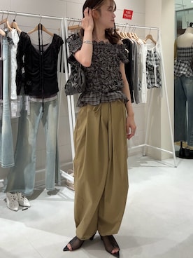「mline（エムライン）のアイテム」を使った、莉央さん（レディース・159cm）の夏コーディネート