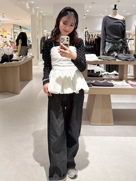 「mline（エムライン）のアイテム」を使った、莉央さん（レディース・159cm）の春コーディネート
