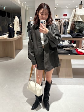 「mline（エムライン）のアイテム」を使った、莉央さん（レディース・159cm）の冬コーディネート