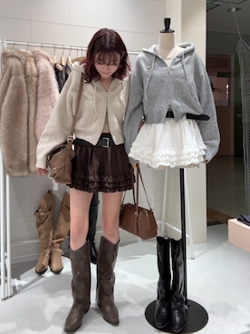 「mline（エムライン）のアイテム」を使った、莉央さん（レディース・159cm）の冬コーディネート