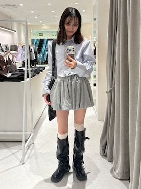 「mline（エムライン）のアイテム」を使った、莉央さん（レディース・159cm）の春コーディネート