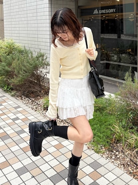 「mystic（ミスティック）のアイテム（ショルダーバッグ）」を使った、莉央さん（レディース・159cm）の秋コーディネート