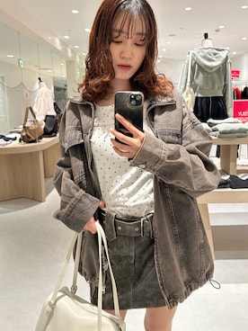 「mline（エムライン）のアイテム」を使った、莉央さん（レディース・159cm）の春コーディネート