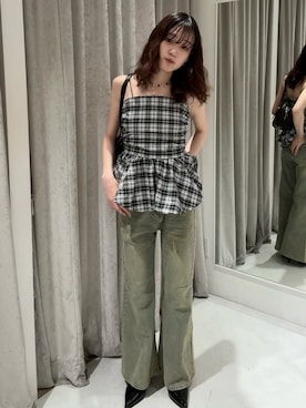 「mline（エムライン）のアイテム」を使った、莉央さん（レディース・159cm）の春コーディネート