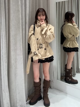 「RAY CASSIN（レイカズン）のアイテム（バッグ）」を使った、莉央さん（レディース・159cm）の秋コーディネート