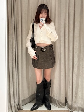 「mline（エムライン）のアイテム」を使った、莉央さん（レディース・159cm）の冬コーディネート