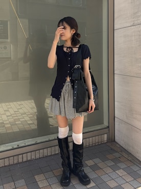 「mline（エムライン）のアイテム」を使った、莉央さん（レディース・159cm）の春コーディネート