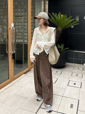 「アイテム（トートバッグ）」を使った、莉央さん（レディース・159cm・20代）の夏コーディネート