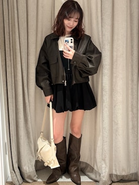 莉央さん（レディース・159cm）の冬コーディネート