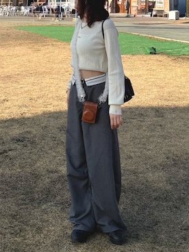 莉央さん（レディース・159cm）の冬コーディネート