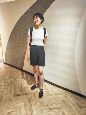 「みんなの白Tフェス」｜「アイテム（スラックス）」を使った、あゆきさん（レディース・158cm）の夏コーディネート