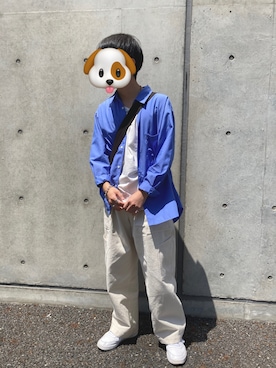 「LIDNM（リドム）のアイテム（カーゴパンツ）」を使った、ヤー君さん（メンズ・164cm）の春コーディネート