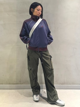 「アイテム（ジャージ）」を使った、KYさん（レディース・157cm）の秋コーディネート