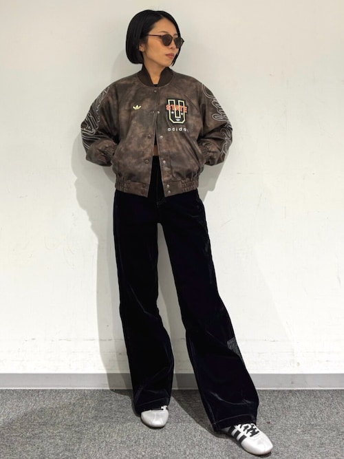 yuuna着用アディダス オリジナルATHLETIC DEPT合成皮革ジャケット yuuna着用アディダス オリジナルATHLETIC DEPT合成皮革ジャケット
