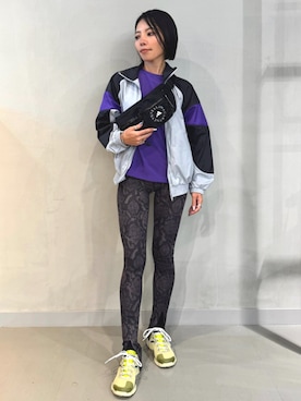 「アイテム（ボディバッグ/ウエストポーチ）」を使った、KYさん（レディース・157cm）の秋コーディネート