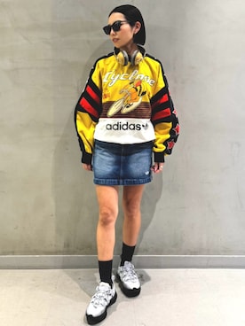 「アイテム（デニムスカート）」を使った、KYさん（レディース・157cm）の秋コーディネート