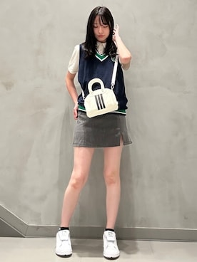 「アイテム（ベスト）」を使った、NKさん（レディース・170cm）の夏コーディネート