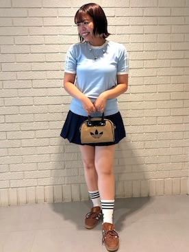 「アディダスオリジナルス」｜「アイテム（ショルダーバッグ）」を使った、ももかさん（レディース・160cm）の夏コーディネート