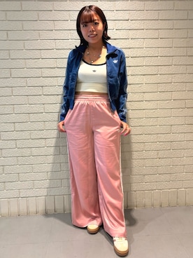 「アイテム（デニムジャケット）」を使った、ももかさん（レディース・160cm）の夏コーディネート