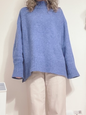 「FREE'S MART（フリーズマート）の【Sシリーズ対応】フロントスリットフレアパンツ（その他パンツ、ホワイト系）」を使った、ronachan0930さん（レディース・152cm）の冬コーディネート