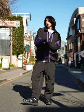 「MANASTASH（マナスタッシュ）のアイテム（ブルゾン）」を使った、Royさん（メンズ・179cm）の冬コーディネート