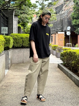 「MANASTASH（マナスタッシュ）のアイテム（キャップ）」を使った、Royさん（メンズ・179cm）の夏コーディネート