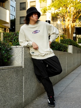 「MANASTASH（マナスタッシュ）のアイテム（スウェット）」を使った、Royさん（メンズ・179cm）の秋コーディネート