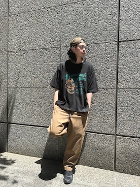 「MANASTASH（マナスタッシュ）のアイテム（キャップ）」を使った、Royさん（メンズ・179cm）の春コーディネート