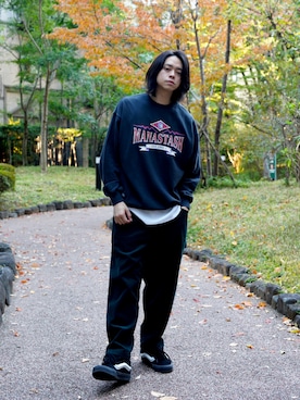 「MANASTASH（マナスタッシュ）のアイテム（スウェット）」を使った、Royさん（メンズ・179cm）の秋コーディネート