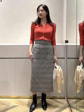 「アイテム（バンダナ/スカーフ）」を使った、FUYUKIさん（レディース・167cm）の秋コーディネート