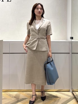 「E'POR（エポール）の【E'POR】Ree BAG Large【通勤】【A4対応】【25AW】（トートバッグ）」を使った、FUYUKIさん（レディース・167cm・20代）の夏コーディネート