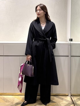 「アイテム（ステンカラーコート）」を使った、FUYUKIさん（レディース・167cm）の秋コーディネート