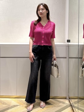 「アイテム（カーディガン/ボレロ）」を使った、FUYUKIさん（レディース・167cm・20代）の夏コーディネート