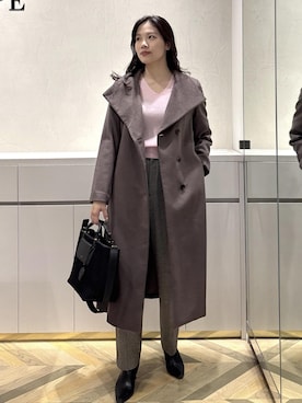 「アイテム（ステンカラーコート）」を使った、FUYUKIさん（レディース・167cm・20代）の秋コーディネート