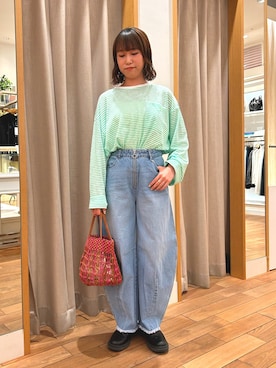 「CACHELLIE（カシェリエ）のアイテム」を使った、エモリさん（レディース・157cm）の春コーディネート