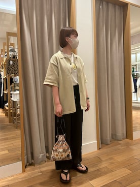 「PENDLETON（ペンドルトン）のアイテム（ショルダーバッグ）」を使った、エモリさん（レディース・157cm）の春コーディネート