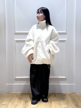 「アイテム（スラックス）」を使った、moriさん（レディース・148cm）の冬コーディネート