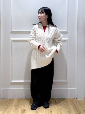 「アイテム（スラックス）」を使った、moriさん（レディース・148cm）の冬コーディネート